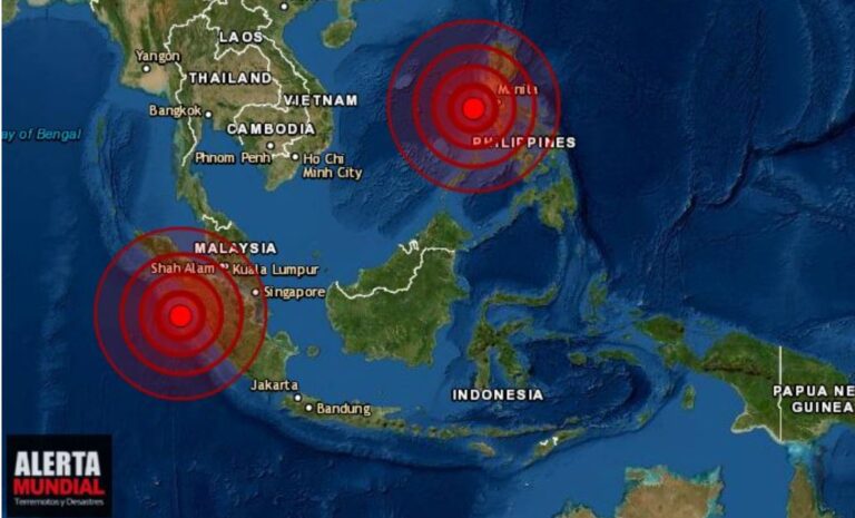 Sismos de magnitud 6.7 y 6.4 se sienten en Filipinas e Indonesia