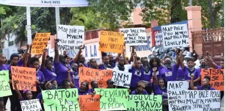 Mujeres haitianas salen a las calles para exigir sus derechos