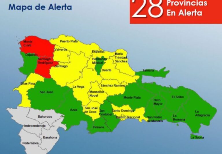 COE coloca 02 provincias en alerta roja, mantiene 13 en amarilla y 13 en verde por vaguada