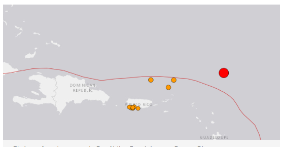 Sismo de magnitud 6.6, cerca de Antillas Menores, se siente en PR y RD