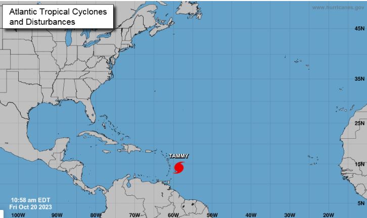 Tammy se fortalece con pronóstico de convertirse en huracán el sábado en las Antillas Menores